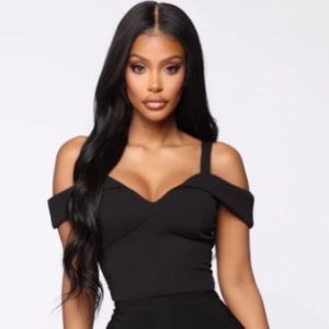 Fashion Nova Done Better Off-shoulder Top (Black)
